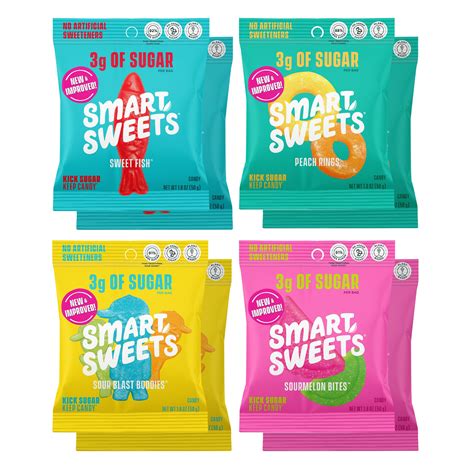 Smartsweets Variety Pack 1 8oz Pack Of 8 Candy With Low Sugar