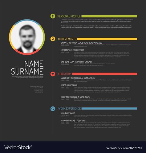 Cv Resume Template Royalty Free Vector Image Vectorstock