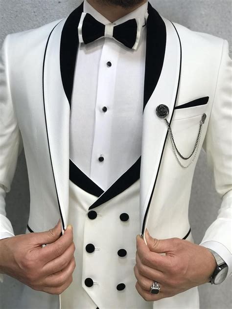 Buy White Slim Fit Tuxedo By Gentwith With Free Shipping Slim Fit