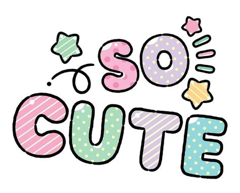 Cute 'So Cute' Cartoon Style Vector Illustration