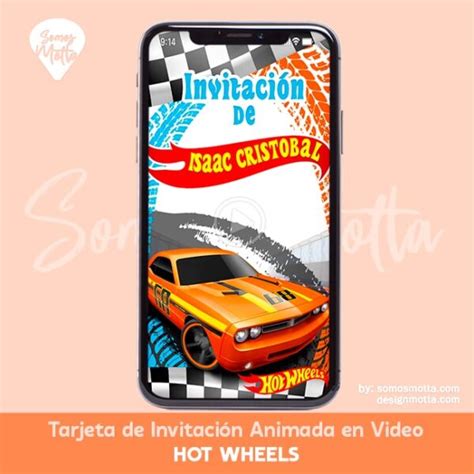 TARJETA DE INVITACIÓN HOT WHEELS CARROS Somos Motta