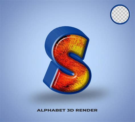 3d Renderize A Linha Do Alfabeto Azul Com Colorido Abstrato Brilhante