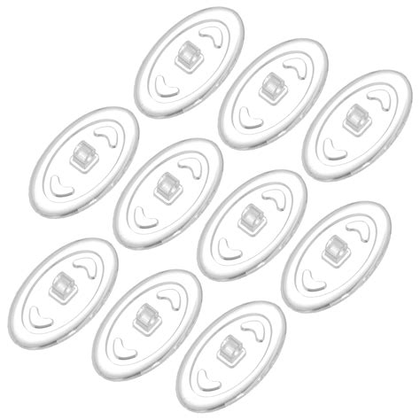 10pcs 17mm X 9mm Oval Nose Pads Clear Silicone Eyeglass Glasses Reading Specs Spectacles Anti