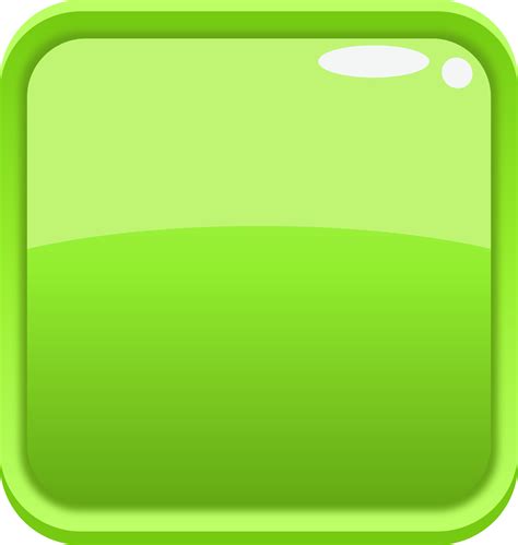 Green Cartoon Square Button Png