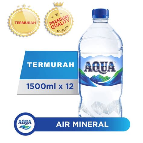 Jual Aqua 1 5 Liter 1500ml 1 Dus Isi 12 X 1500ml Botol Shopee Indonesia