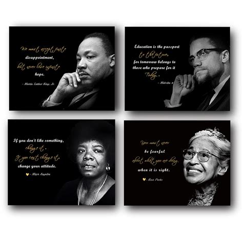 Buy Motivational Wall Art Set Of 4 Powerful Black History Un Framed Art