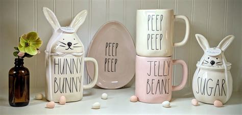 New Rae Dunn Easter Bunny Topper Hunny Bunny Mug Pink Peep Peep