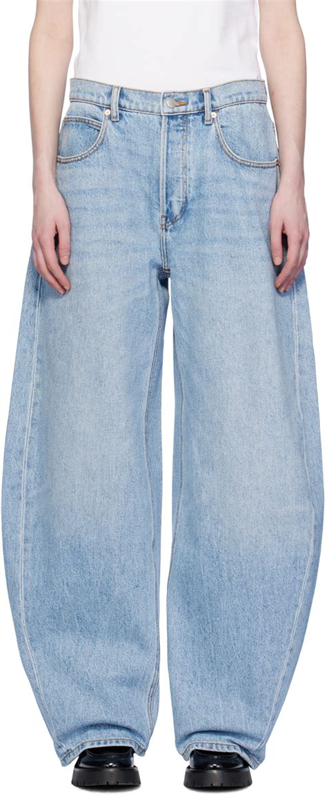 Blue Oversized Jeans By Alexander Wang On Sale