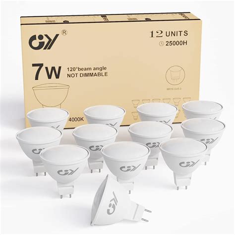 Gy Ampoule Led Gu5 3 12v Mr16 7w équivalent 60w 530lm 4000k Blanc