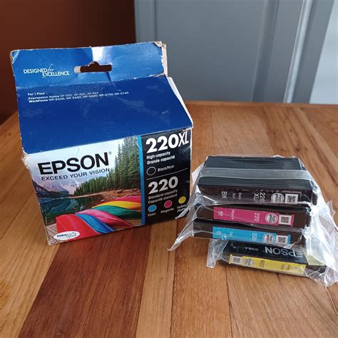 Epson 220XL Black 220XL CMY Color Ink Cartridge Pack Sealed OEM 01 2022