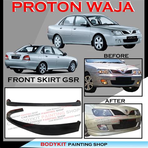 PROTON WAJA GSR STYLE FRONT SKIRT SKIRT DEPAN MATERAIL PU GETAH