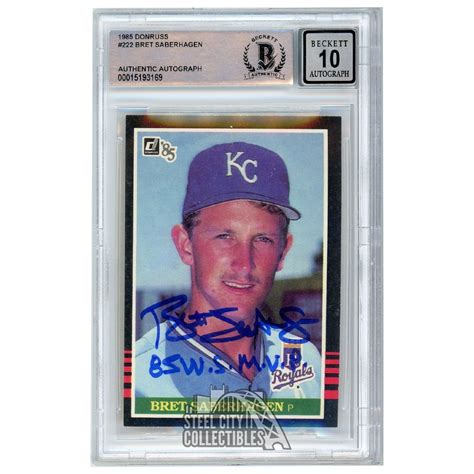 Bret Saberhagen Donruss Autograph Ws Mvp Rookie Card Bas