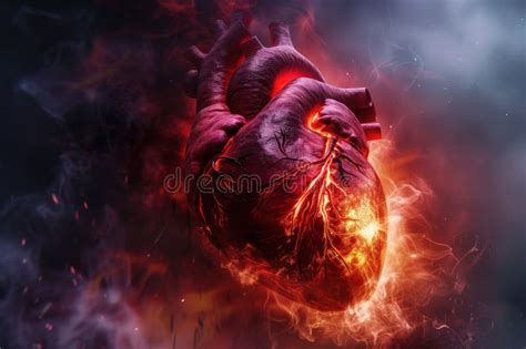 Anatomy 3d Rendering Illustration Of An Inflamed Heart Stock Photo