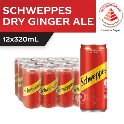 Schweppes Dry Ginger Ale Carton 320ml X 12 Cans 300ml X 24 Cans Shopee Singapore