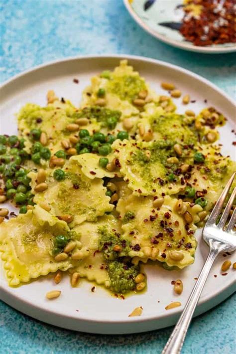 Minute Creamy Pesto Ravioli The Mediterranean Dish