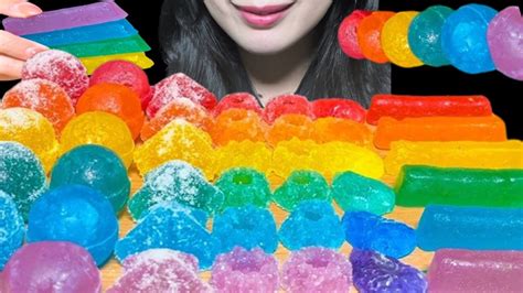 ASMR RAINBOW DESSERTS STAR JEWEL KOHAKUTO BALL GUMMY JELLY PARTY 별 보석