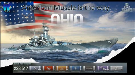 World Of Warship Battleship Ohio Owning The Flank Random Battle K