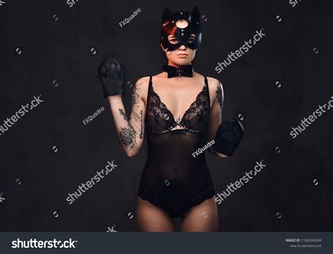 Sexy Woman Wearing Black Lingerie Bdsm Foto De Stock Shutterstock