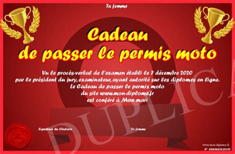 Cadeau De Passer Le Permis Moto