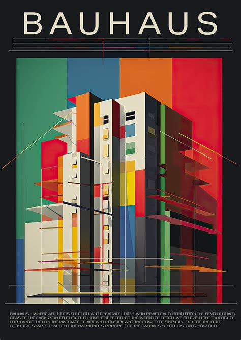 Bauhaus Inspired Masterpieces Architectural Illustrations Posters Of