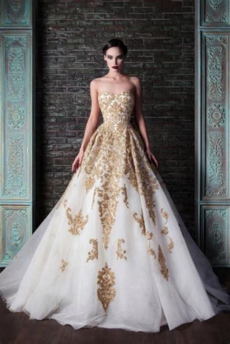 23 Fabulous Gold Wedding Dresses Weddingomania