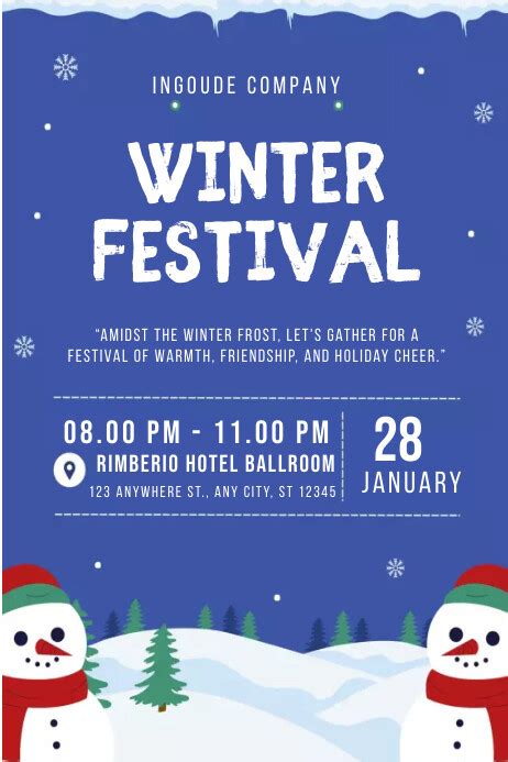 Winter Festival Poster Template Postermywall