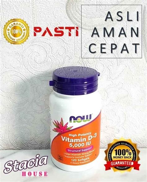 Jual NOW VITAMIN D3 5000IU NOW D3 5000 IU 120 SOFTGELS di Seller Afifah ...