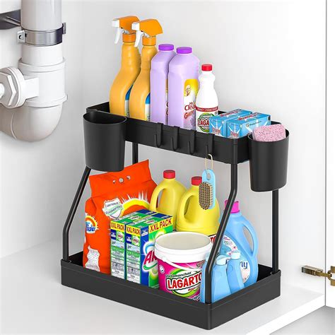 Umriox Unter Waschbecken Regal 2 Etagen Under Sink Organizer Mit 4