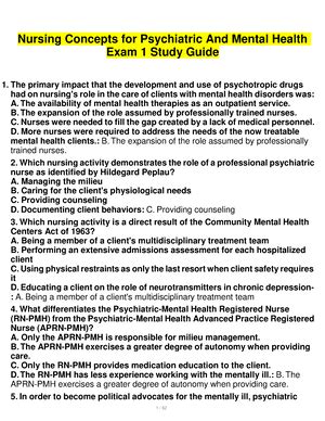 Psychiatric And Mental Health Nursing PSYCHIATRIC AND MENTAL HEALTH