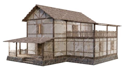 Premium Photo | 3d render medieval house game ready illustration