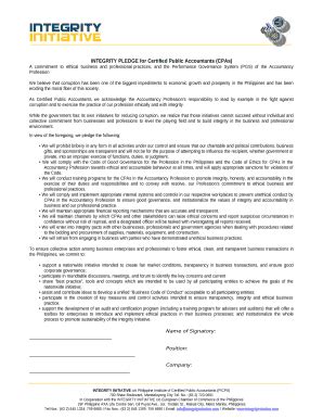 Cpa Integrity Pledge Doc Template Pdffiller