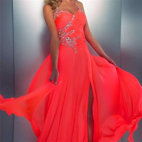 Cassandra Stone Prom Dress Neon Prom Dresses Coral Prom Dress Prom