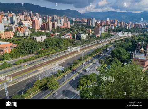 Aerial view of the El Poblado sector on Medellin City, one of the most ...