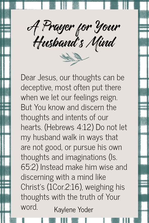 A Scripture Based Prayer For Your Husband S Mind Kaylene Yoder Artofit