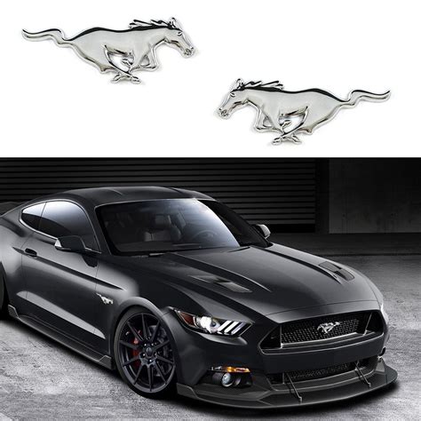 Ford Mustang Shelby GT Koşan At Çamurluk Yanı Krom Metal 3M 3D Logo