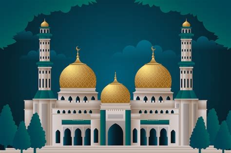 Premium Vector Gradient Mosque Background