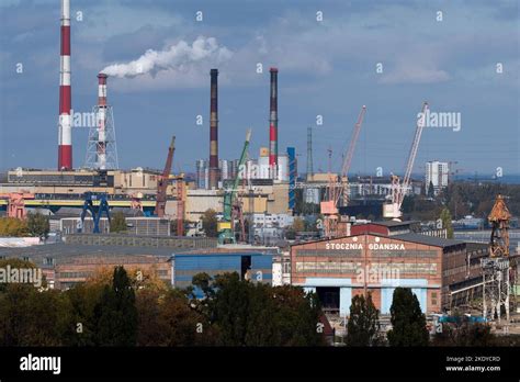 Gdansk Power Station Elektrocieplownia Wybrzeze And Gdansk Shipyard