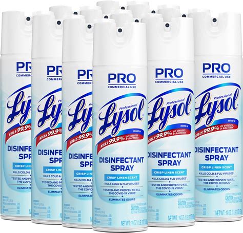 Professional Lysol Disinfectant Spray Crisp Linen 228oz 12x19oz Health And Household