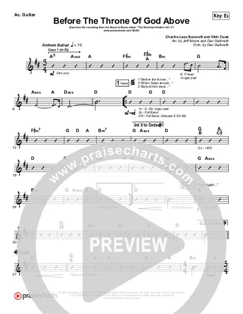 Before The Throne Of God Above Acoustic Guitar Sheet Music Pdf Shane And Shane The Worship