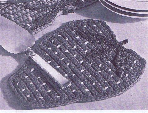 Vintage Crochet PATTERN Strawberry Hot Pad Plate Mat Etsy