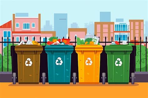 Premium AI Image Waste Segregation Sorting Garbage By Material And