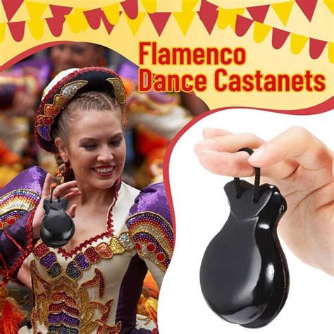 Pair Spanish Castanets Flamenco Castanets With String Traditional