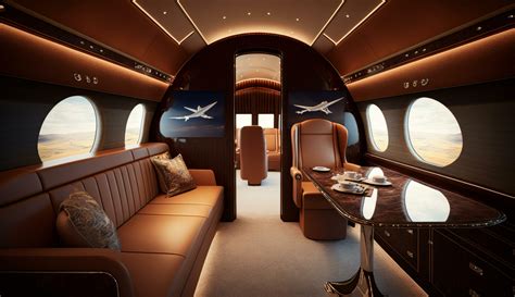 Interior Of Luxurious Private Jet With Leather Seats Illustration Ai