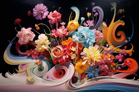 Premium Photo Whimsical Handpainted Swirls