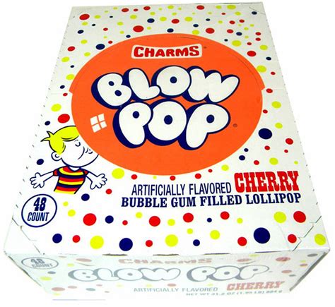 Charms Cherry Blow Pop Lollipop With Bubble Gum Centre 184g Lolly