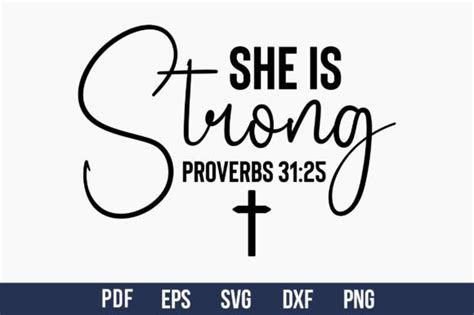 She Is Strong Proverbs 31 25 Graphic By Creativemim2001 · Creative Fabrica