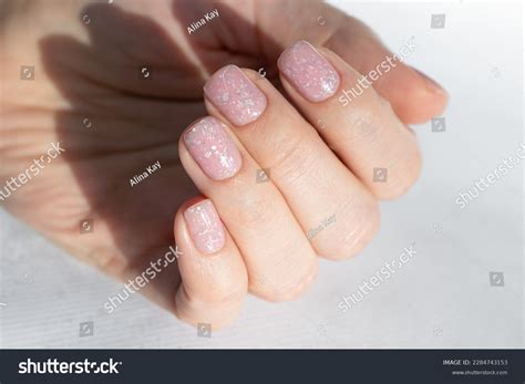 Beautiful Nude Manicure Design On Short Stock Photo Shutterstock