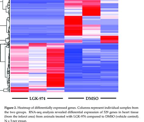 Heatmap of differentially expressed genes. Columns represent individual ...