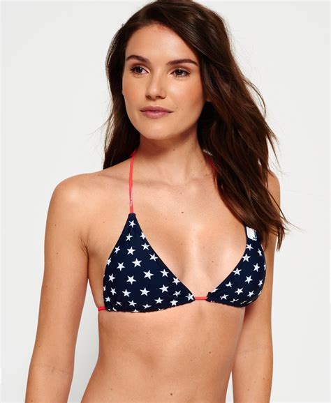 Superdry Avenue Of Stars Triangle Bikini Top Women S Swimwear