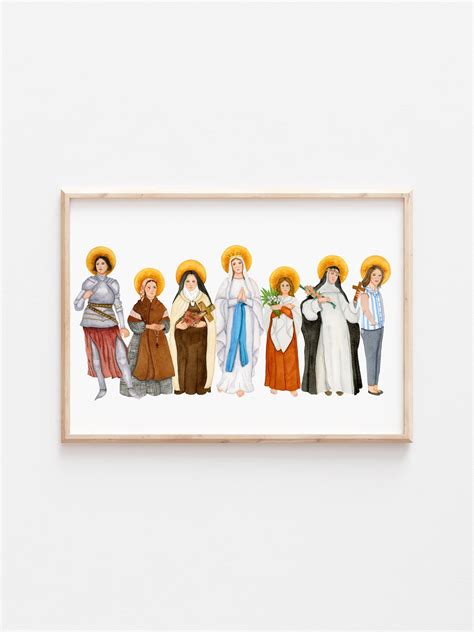 Female Saints Catholic Print Watercolor Print Women Of God Holy Women